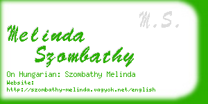 melinda szombathy business card